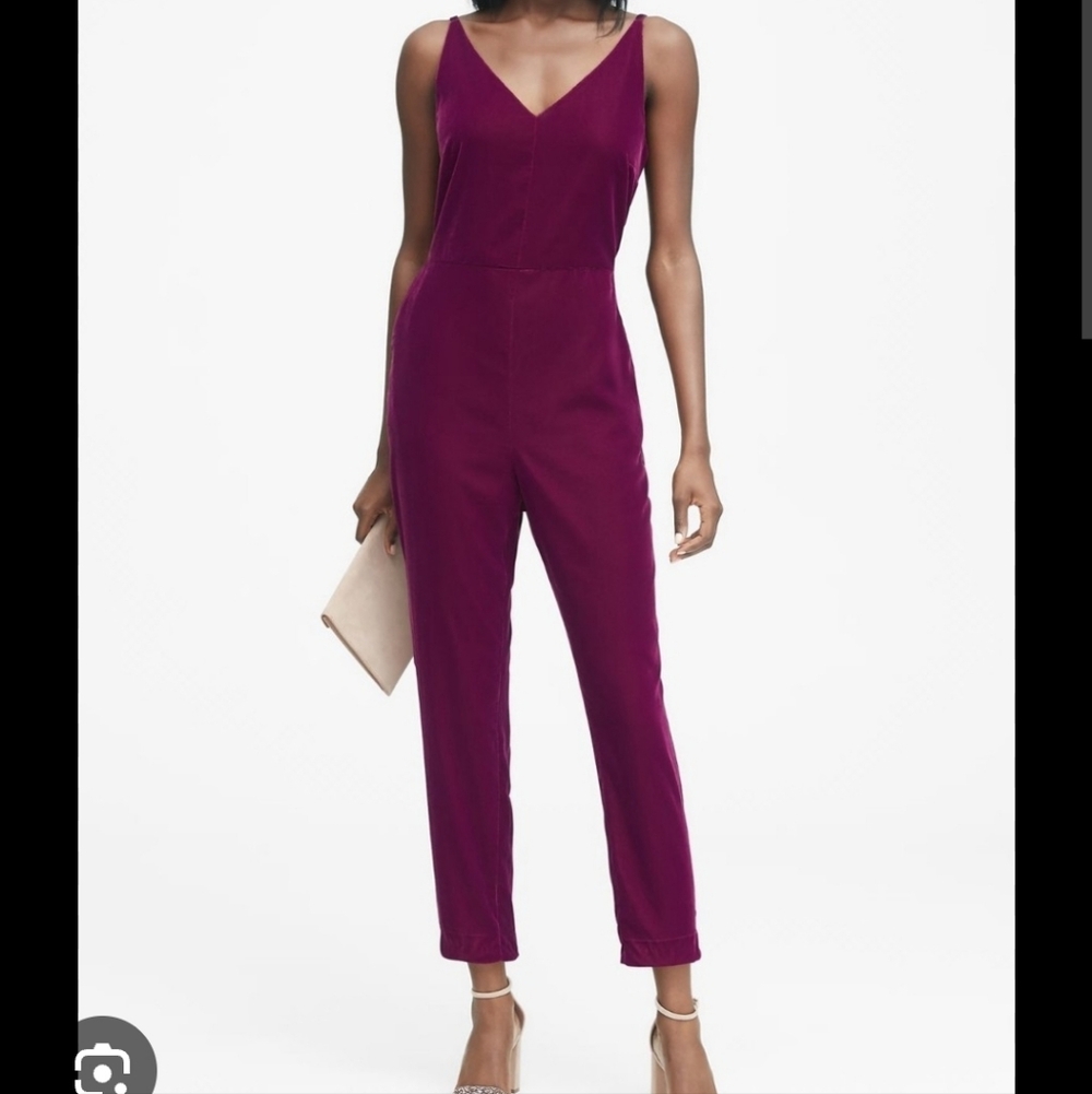 Banana Republic Burgundy Velvet Romper
